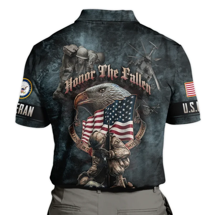 Veteran Dad Grandpa Man Of God Honor The Fallen U.S. Navy All Over Prints Polo Shirt