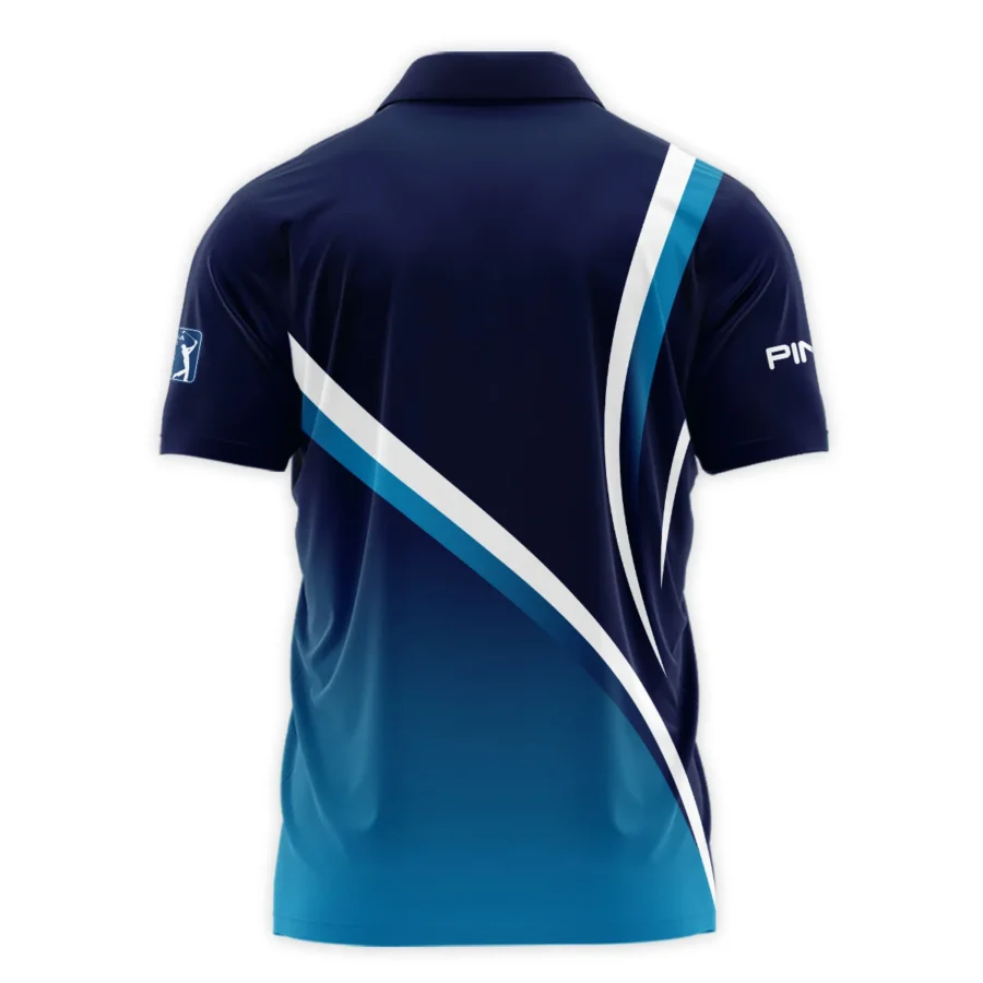 Ping 124th U.S. Open Pinehurst Dark Blue Gradient Abstract White Background  Polo Shirt Style Classic