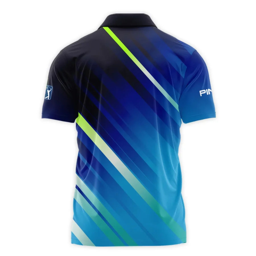 Ping 124th U.S. Open Pinehurst Green Dark Blue Gradient Abstract Yellow Polo Shirt Style Classic