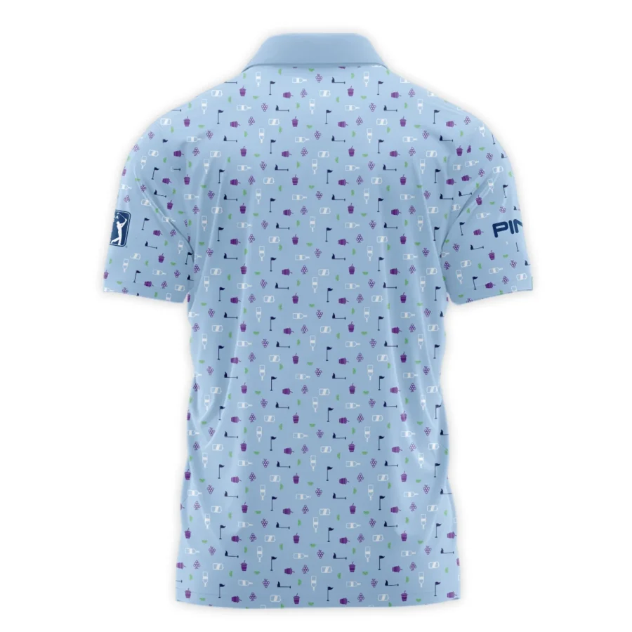 124th U.S. Open Pinehurst Ping Golf Icons Pattern Light Blue Polo Shirt Style Classic