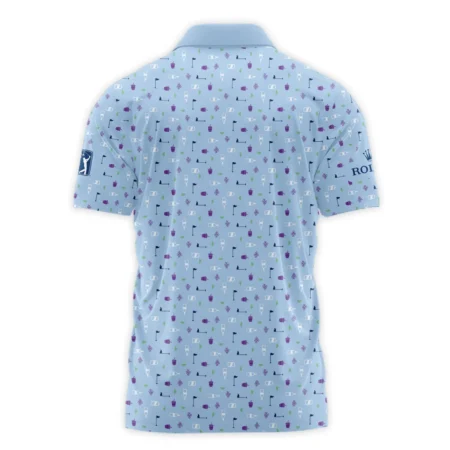 124th U.S. Open Pinehurst Rolex  Golf Icons Pattern Light Blue Polo Shirt Style Classic