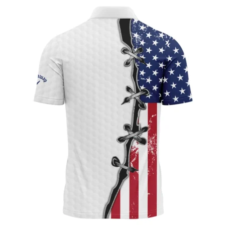 Golf Flag American Pattern Ball 124th U.S. Open Pinehurst Pinehurst Callaway Zipper Polo Shirt Style Classic