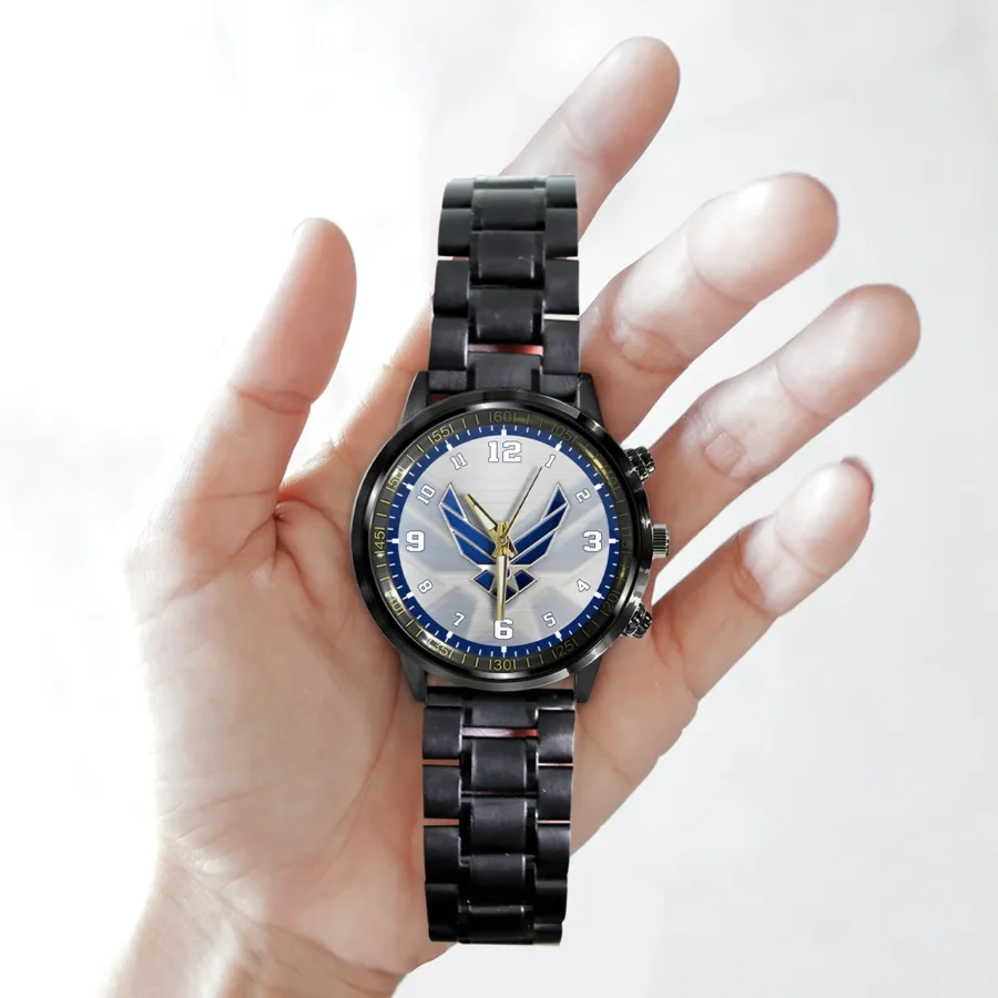 U.S. Air Force Logo Black Stainless Steel Watch Gift For Airmen