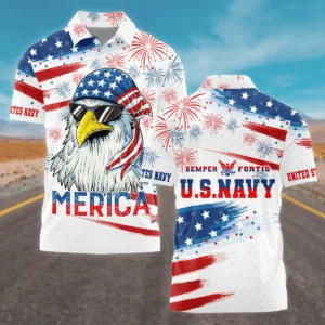 United States Independence Day U.S. Navy All Over Prints Oversized Hawaiian Shirt