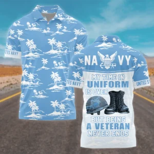 Hawaii Pattern Summer Beach Shirt Veteran U.S. Navy All Over Prints Oversized Hawaiian Shirt