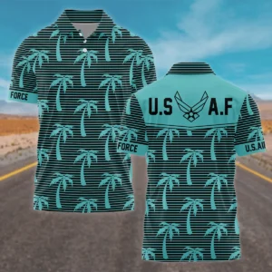 Hawaii Palm Tree Pattern Summer Beach Shirt Veteran U.S. Air Force All Over Prints Oversized Hawaii Palm Treean Shirt