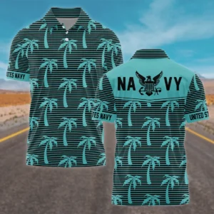 Hawaii Palm Tree Pattern Summer Beach Shirt Veteran U.S. Navy All Over Prints Oversized Hawaii Palm Treean Shirt