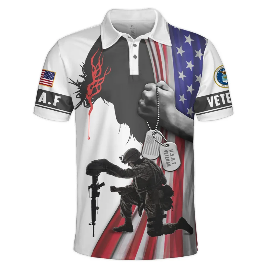 I Am Proud Veteran And A Dad U.S. Air Force All Over Prints Polo Shirt