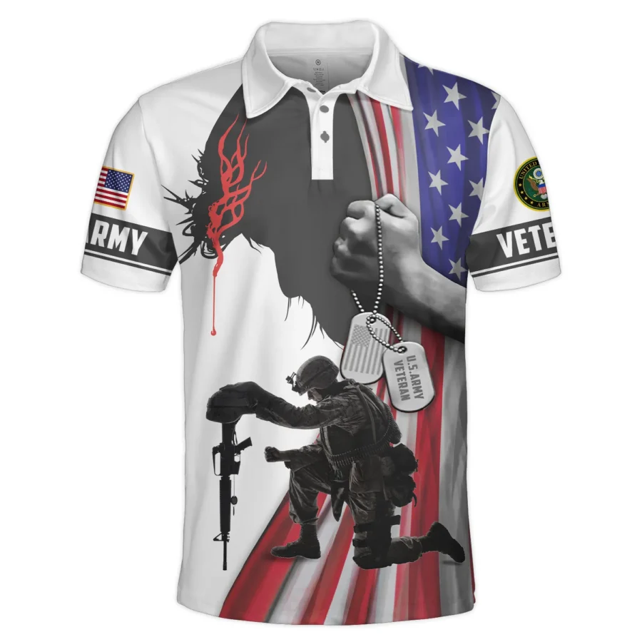 I Am Proud Veteran And A Dad U.S. Army All Over Prints Polo Shirt