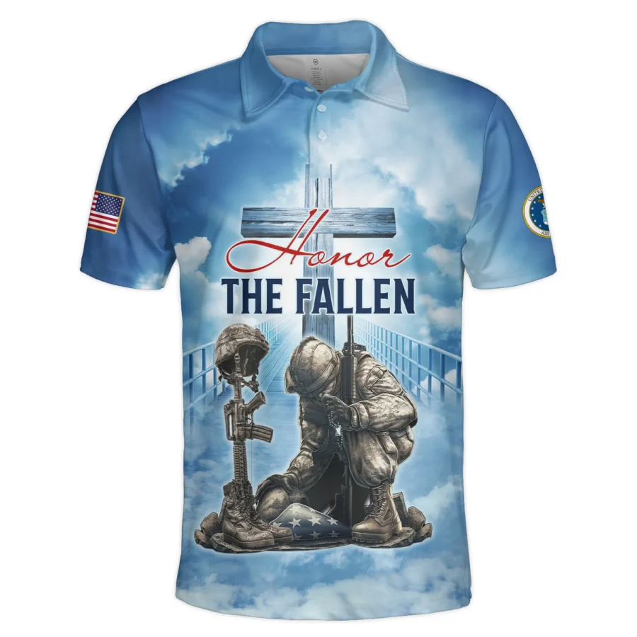 Honor The Fallen Veteran A Big Piece Of My Heart Lives In Heaven U.S. Air Force All Over Prints Polo Shirt