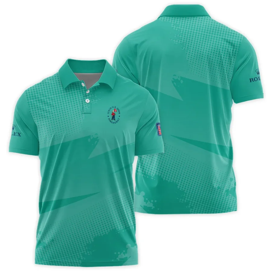 Golf Sport Pattern Green Mix Color 124th U.S. Open Pinehurst Rolex Polo Shirt Style Classic