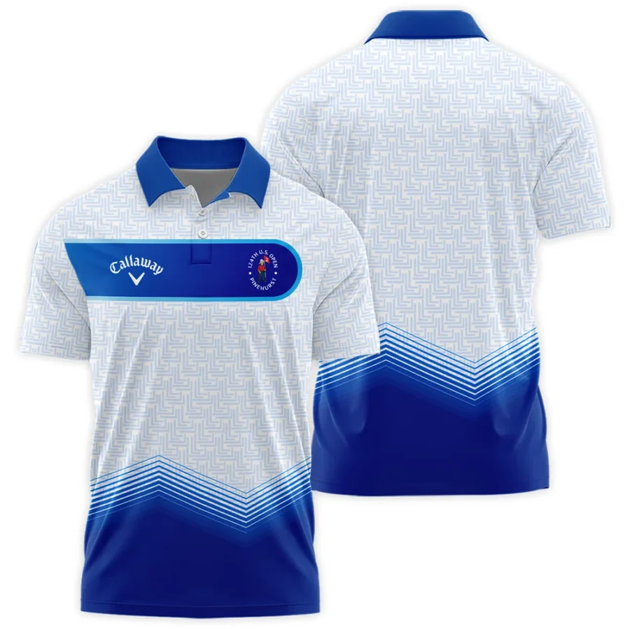 124th U.S. Open Pinehurst Blue Gradient Pattern White  Callaway Polo Shirt Style Classic