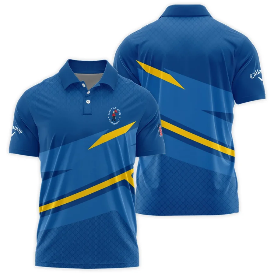 Callaway 124th U.S. Open Pinehurst Blue Yellow Mix Pattern Polo Shirt Style Classic