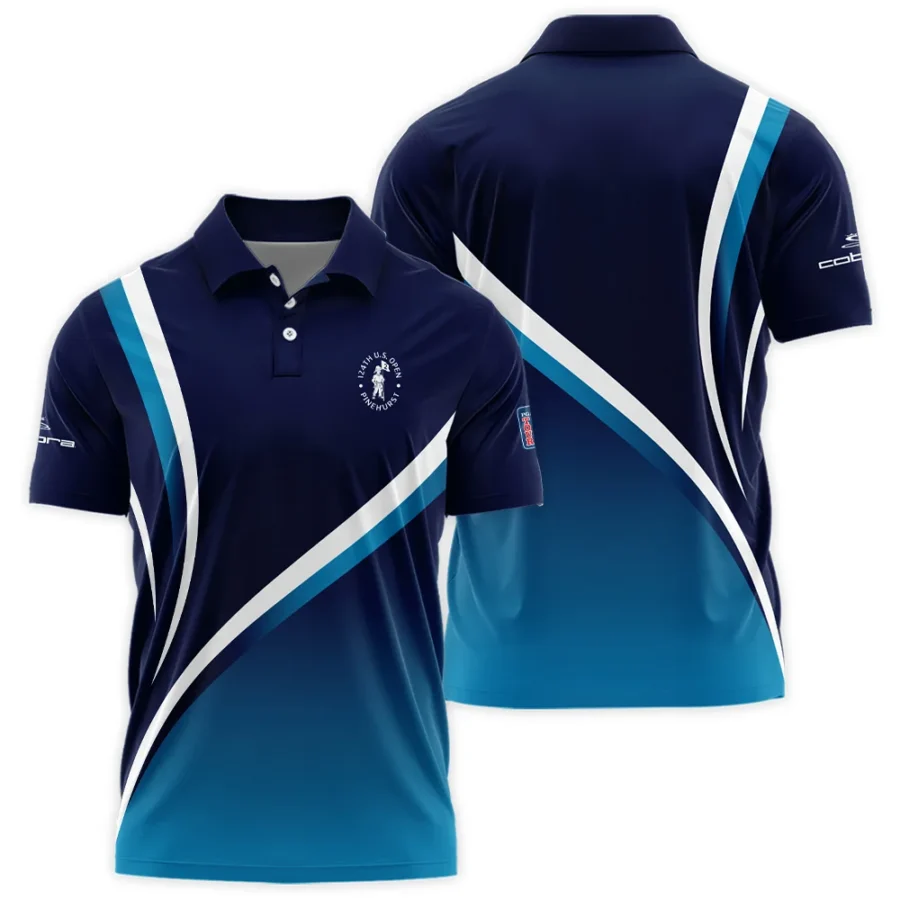 Cobra Golf 124th U.S. Open Pinehurst Dark Blue Gradient Abstract White Background  Polo Shirt Style Classic