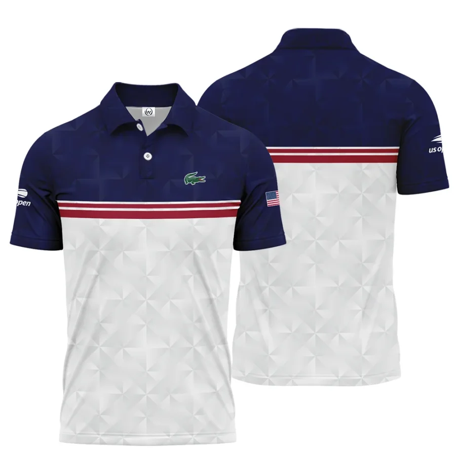 Lacoste US Open Tennis Purple White Red Line Abstract Polo Shirt Style Classic