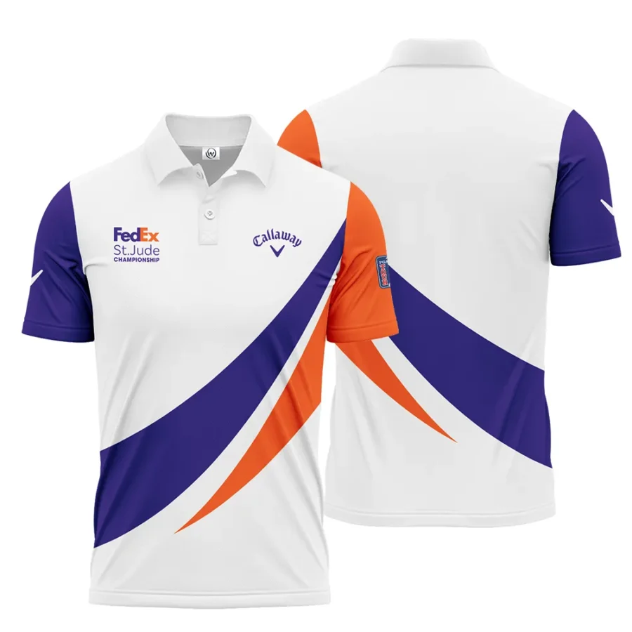 Golf Sport Orange Mix Blue FedEx St. Jude Championship Pinehurst Callaway Polo Shirt Style Classic