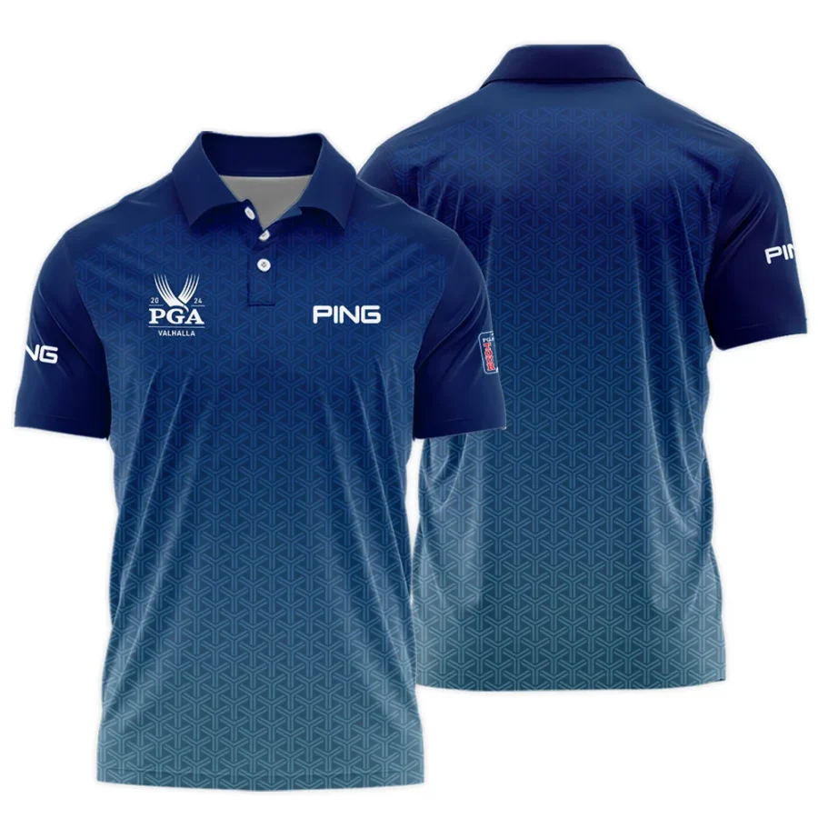 Golf Sport Pattern Blue Sport Uniform 2024 PGA Championship Valhalla Ping Polo Shirt Style Classic