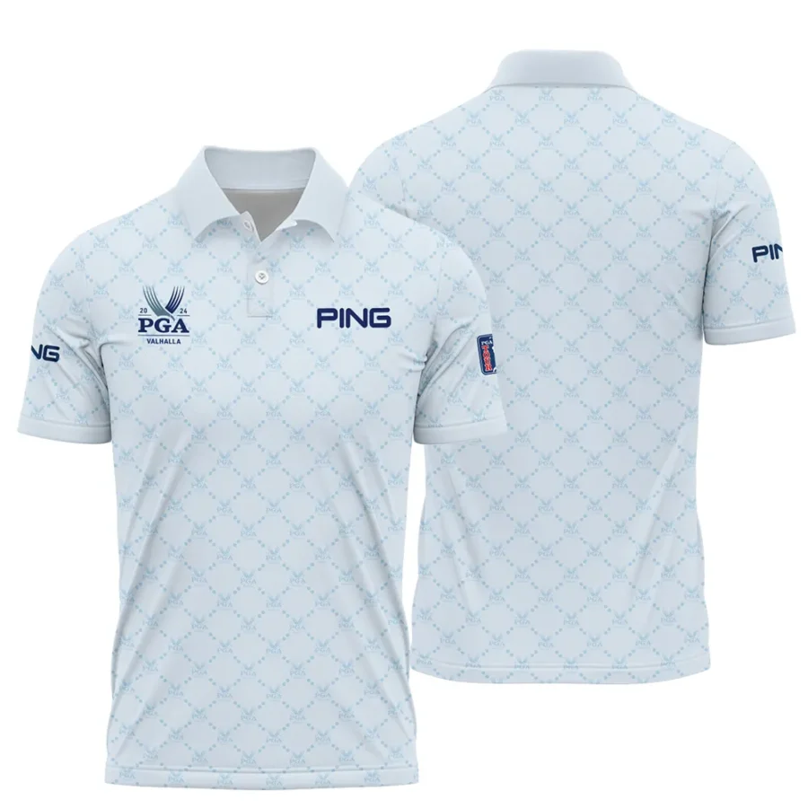 Golf Sport Pattern Light Blue Sport 2024 PGA Championship Valhalla Ping Polo Shirt Style Classic