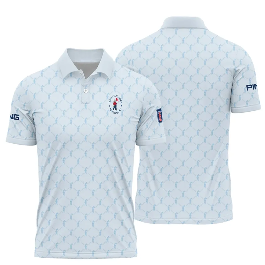 Golf Sport Pattern Light Blue Style 124th U.S. Open Pinehurst Ping Polo Shirt Style Classic