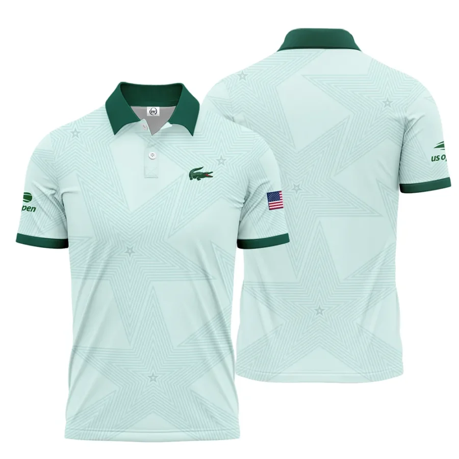 Tennis Pattern Star Light Green US Open Tennis Lacoste Polo Shirt Style Classic