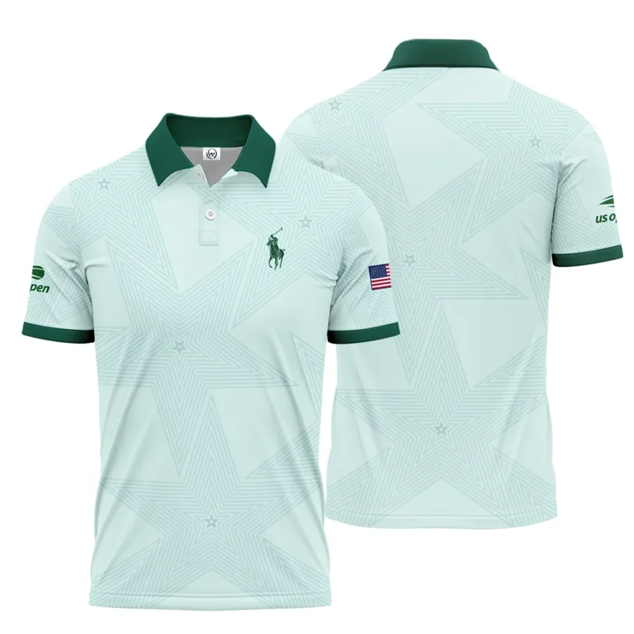 Tennis Pattern Star Light Green US Open Tennis Ralph Lauren Polo Shirt Style Classic