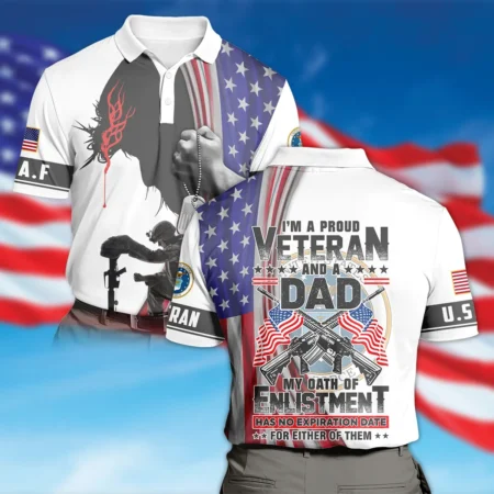 I Am Proud Veteran And A Dad U.S. Air Force All Over Prints Polo Shirt