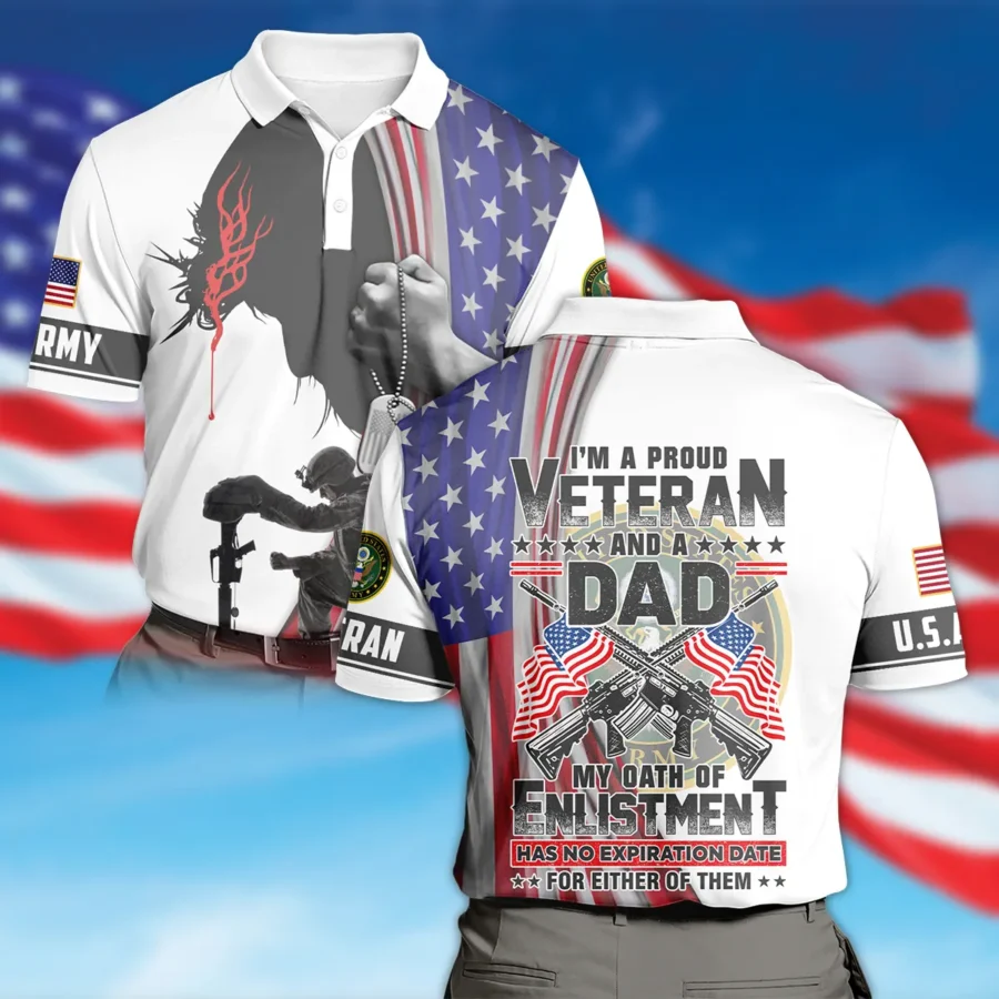 I Am Proud Veteran And A Dad U.S. Army All Over Prints Polo Shirt