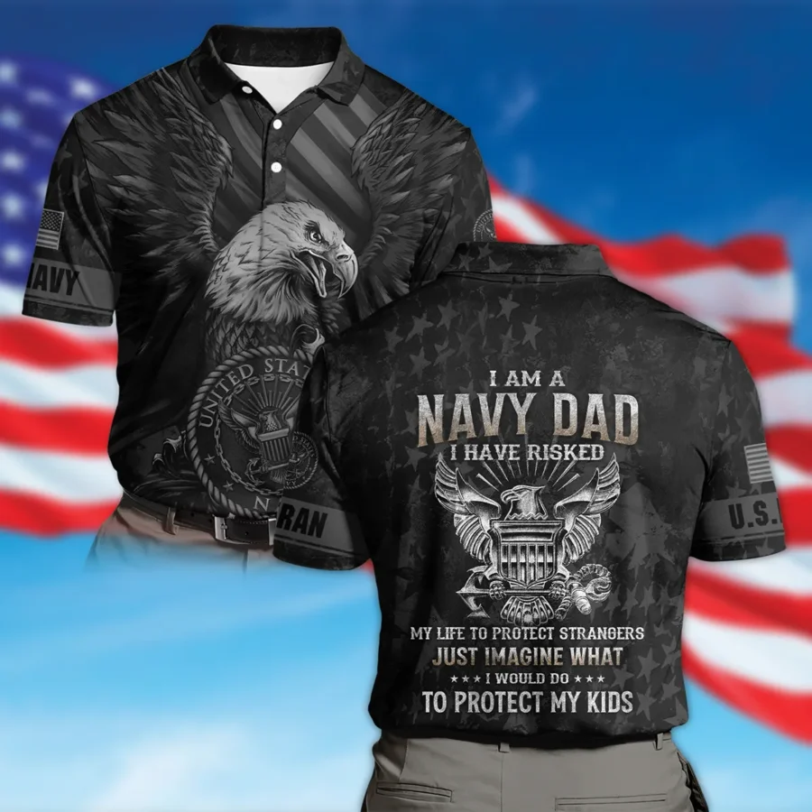 Veteran Just Imagine What I Would Do To Protect My Kids U.S. Navy All Over Prints Polo Shirt