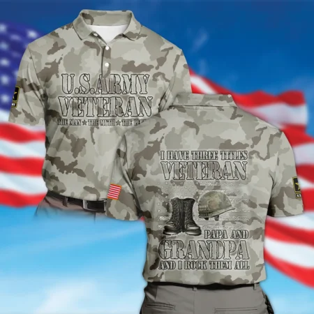 Veteran The Man The Myth The Legend U.S. Army All Over Prints Polo Shirt