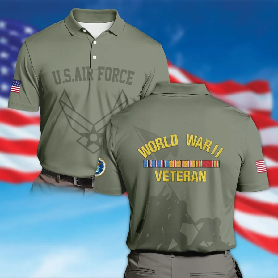 Veteran World War II U.S. Air Force All Over Prints Polo Shirt