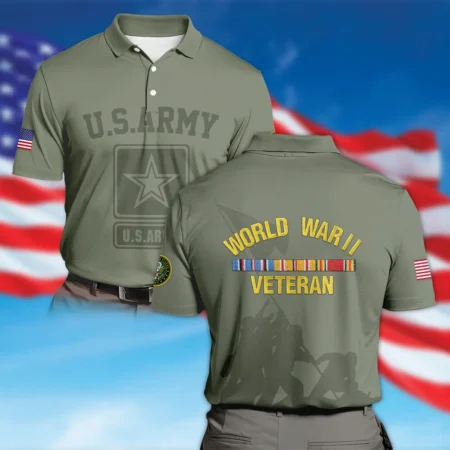 Veteran World War II U.S. Army All Over Prints Polo Shirt