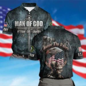 Veteran Dad Grandpa Man Of God Honor The Fallen U.S. Army All Over Prints Hoodie