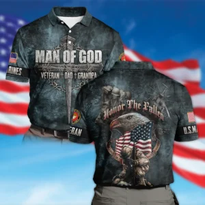 Veteran Dad Grandpa Man Of God Honor The Fallen U.S. Marine Corps All Over Prints Hoodie