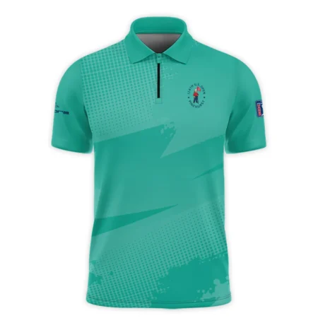 Golf Sport Pattern Green Mix Color 124th U.S. Open Pinehurst Cobra Golf Zipper Polo Shirt Style Classic