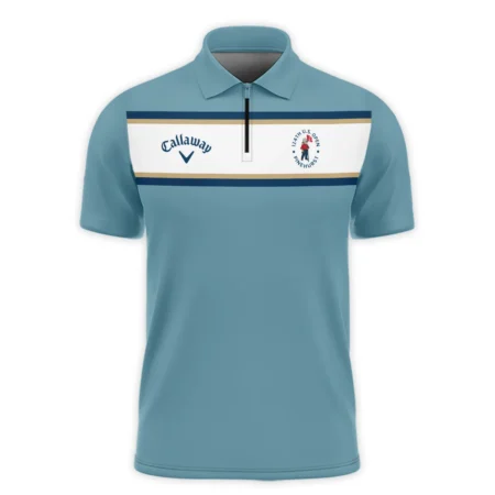 124th U.S. Open Pinehurst Golf Sport Mostly Desaturated Dark Blue Yellow Callaway Zipper Polo Shirt Style Classic