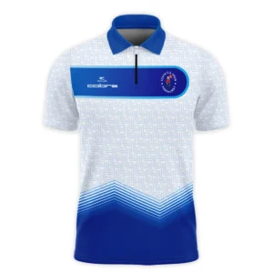 124th U.S. Open Pinehurst Blue Gradient Pattern White  Cobra Golf Vneck Polo Shirt Style Classic