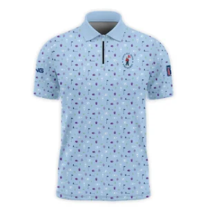 124th U.S. Open Pinehurst Ping Golf Icons Pattern Light Blue Polo Shirt Style Classic