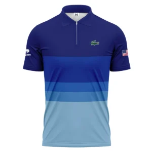 US Open Tennis Blue Gradient Background Lacoste Polo Shirt Style Classic