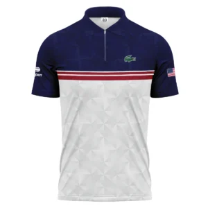 Lacoste US Open Tennis Purple White Red Line Abstract Polo Shirt Style Classic