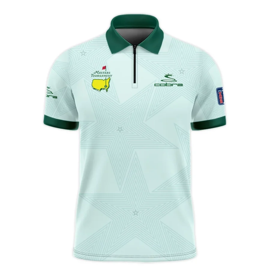 Golf Love Star Light Green Mix Masters Tournament Cobra Golf Zipper Polo Shirt Style Classic