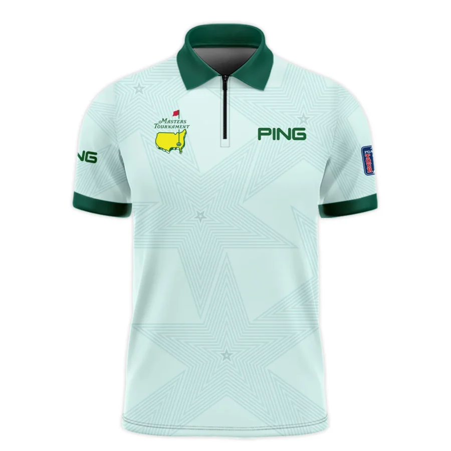 Golf Love Star Light Green Mix Masters Tournament Ping Zipper Polo Shirt Style Classic