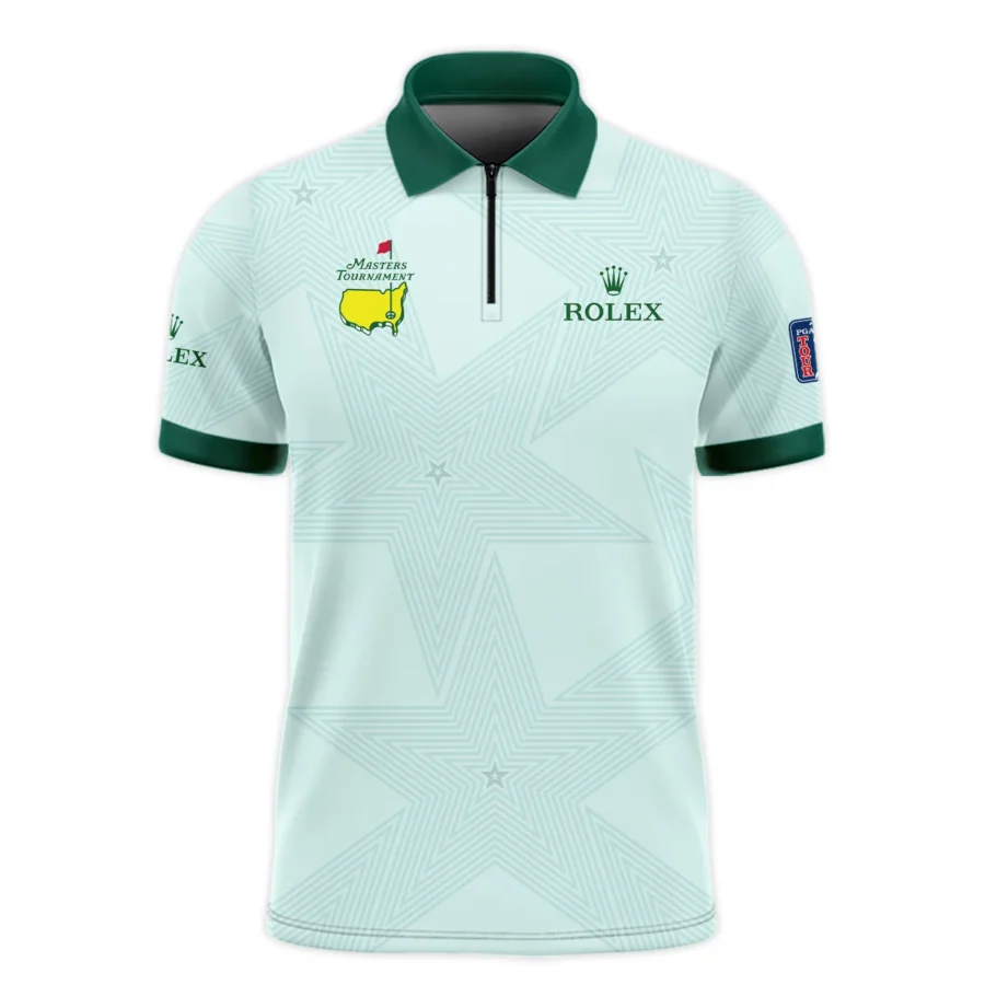 Golf Love Star Light Green Mix Masters Tournament Rolex Zipper Polo Shirt Style Classic