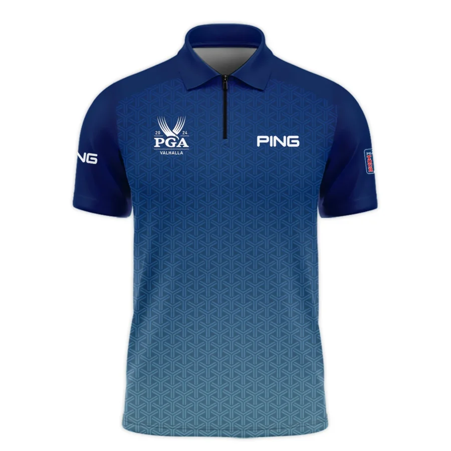 Golf Sport Pattern Blue Sport Uniform 2024 PGA Championship Valhalla Ping Zipper Polo Shirt Style Classic