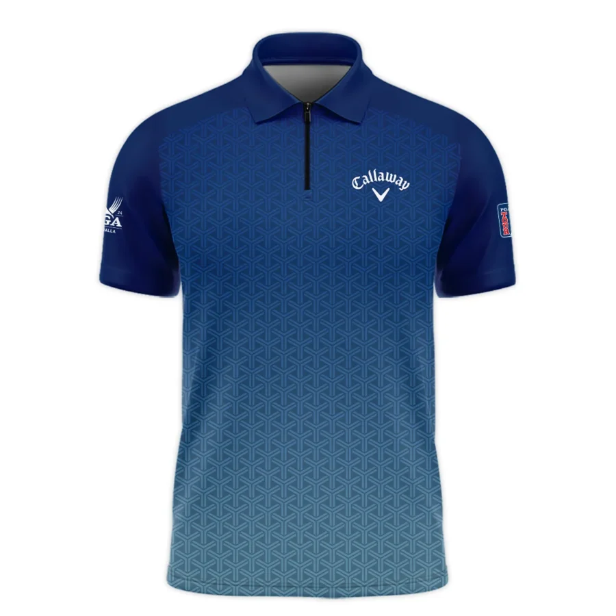 Golf Sport Pattern Blue Sport Uniform 2024 PGA Championship Valhalla Callaway Zipper Polo Shirt Style Classic