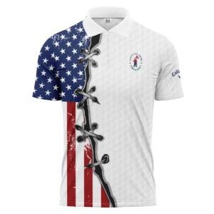 Golf Flag American Pattern Ball 124th U.S. Open Pinehurst Pinehurst Callaway Polo Shirt Style Classic