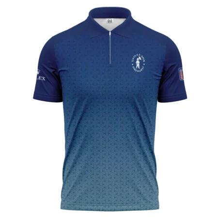 Sport Gradiend Blue Mix Color 124th U.S. Open Pinehurst Pinehurst Rolex Zipper Polo Shirt Style Classic