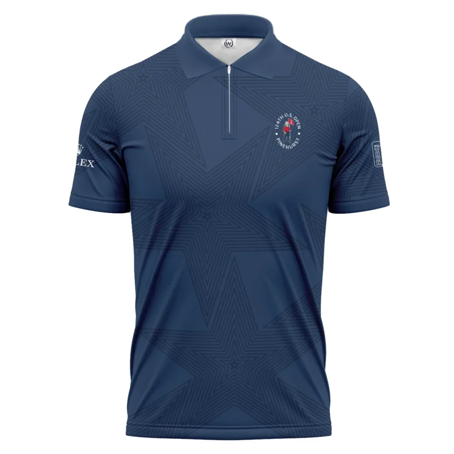 Golf Sport Navy Star 124th U.S. Open Pinehurst Pinehurst Rolex Zipper Polo Shirt Style Classic