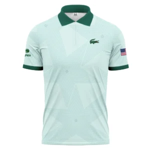 Tennis Pattern Star Light Green US Open Tennis Lacoste Polo Shirt Style Classic