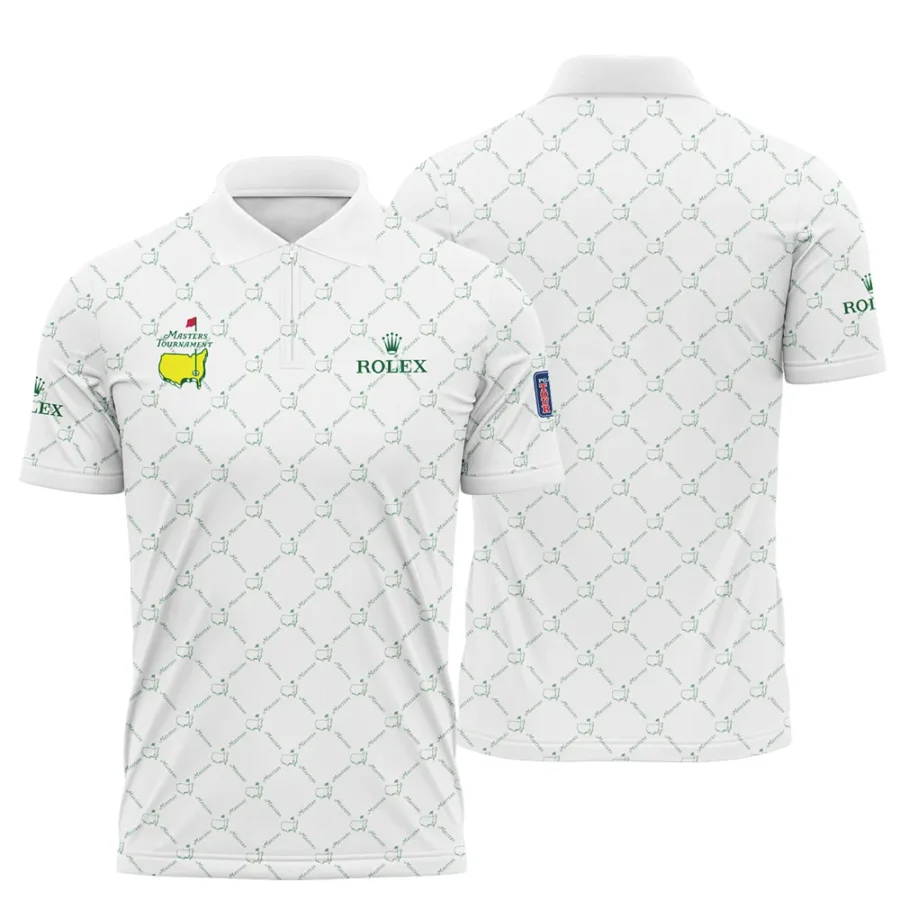 Golf Sport Pattern Color White Mix Masters Tournament Rolex Zipper Polo Shirt Style Classic