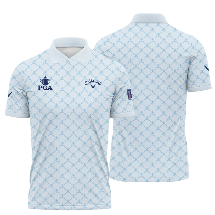 Golf Sport Pattern Light Blue Style 2024 PGA Championship Valhalla Callaway Zipper Polo Shirt Style Classic